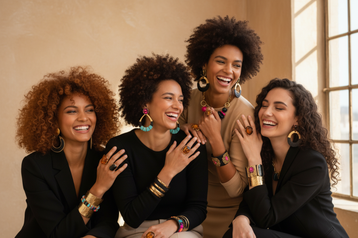 Image de bannière OZAHIA - Femmes confiantes avec bijoux imposants